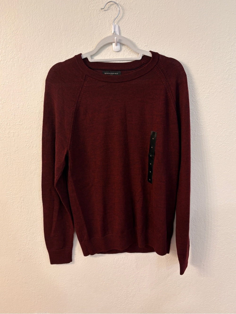 Banana Republic Crewneck Merino Wool Sweatee - Burgundy NWT Medium